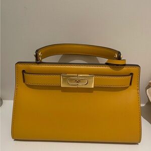 Yellow Leather Mini Handbag